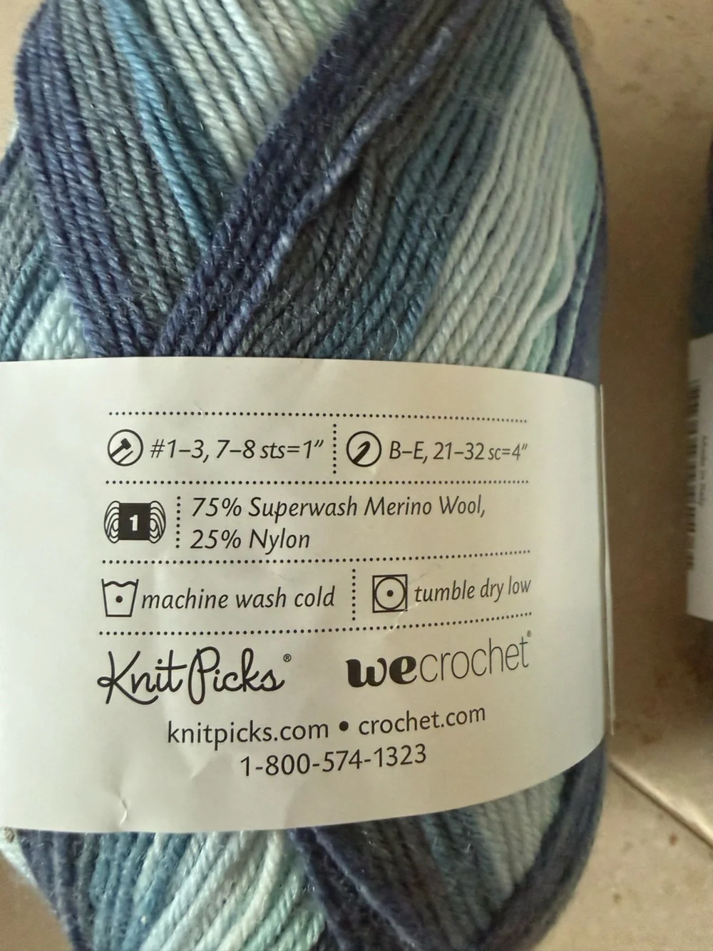 Felici Fingering Weight Yarn - Blue and Gray Blend 2 Skeins Whale Song